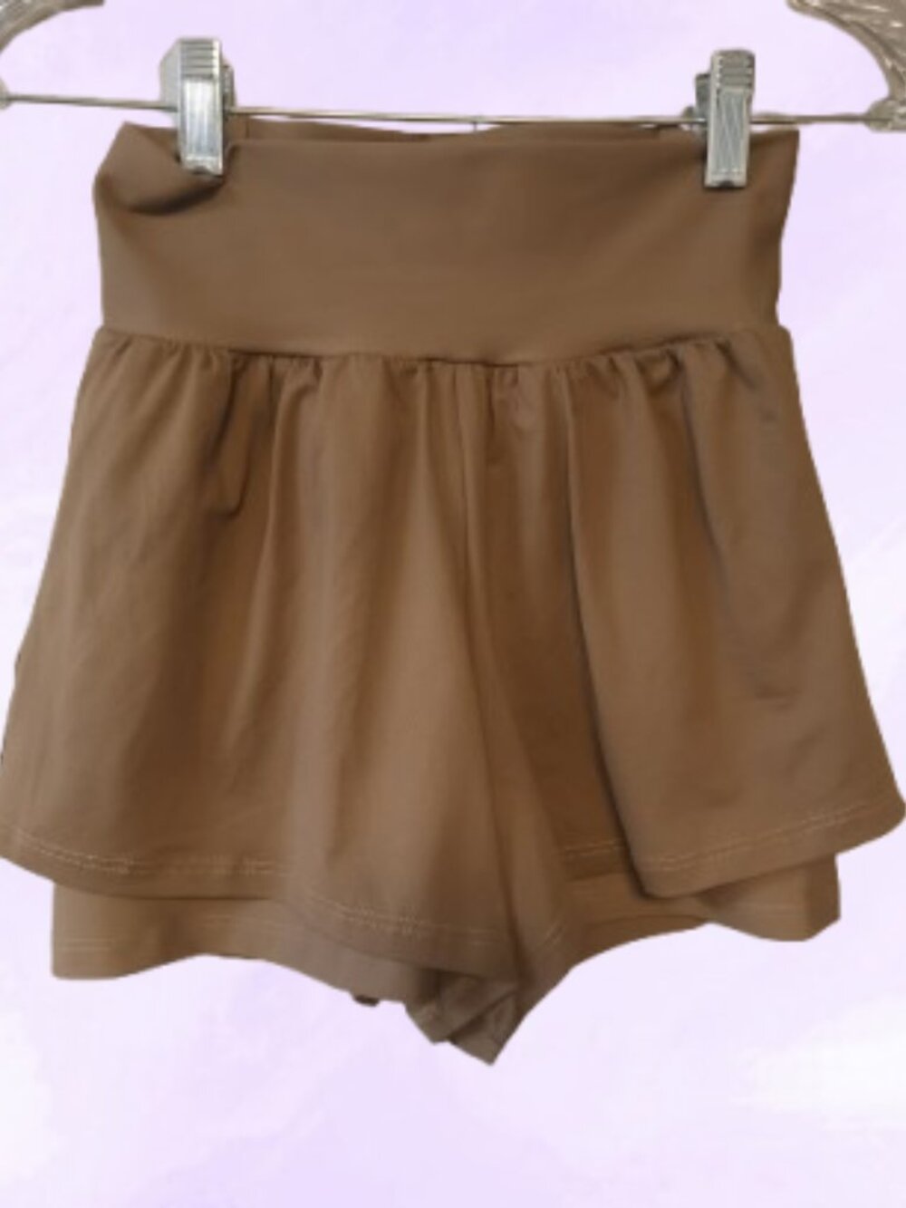 bundle of XS's exercise shorts in burgundy red and brown. Tags have been removed - Picture 2 of 9